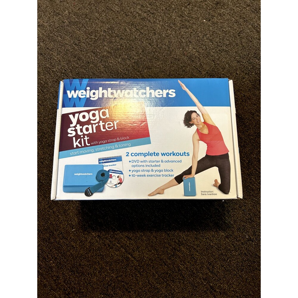 Weight Watchers Yoga Starter Kit 2 Complete Workouts w/ DVD Yoga Strap Block NEW